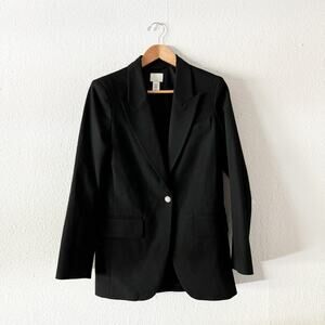 H&M black blazer womens xs oversized classic business workwear professional